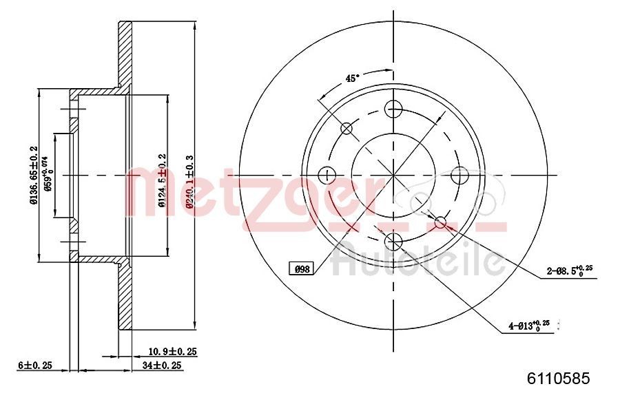 METZGER Piduriketas 6110585 Sport pidurikettad METZGER DUCATO 6110585 odav