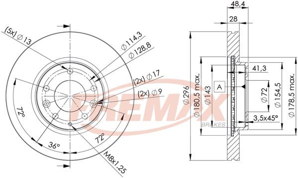 FREMAX Disque de frein BD-2063 Mazda CX-3 Disque FREMAX BD-2063