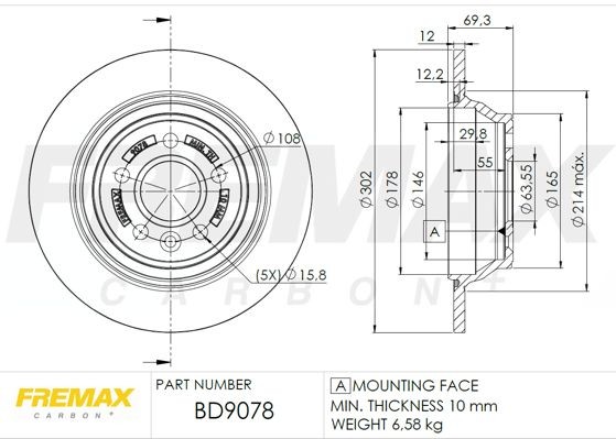 FREMAX Disco freno BD-9078 BD-9078 costo Dischi freno VOLVO XC40 FREMAX