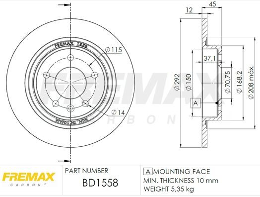 FREMAX Bremseskive BD-1558 Bremseskive FREMAX EQUINOX BD-1558 billige