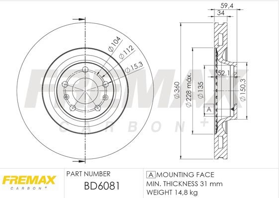 FREMAX Disco freno BD-6081 BD-6081 Dischi freno AUDI TT FREMAX costo