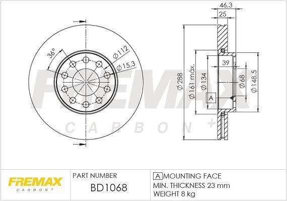 FREMAX Piduriketas BD-1068 Piduriketas FREMAX KODIAQ BD-1068 odav