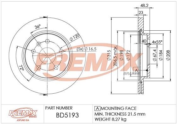FREMAX Bremseskive BD-5193 Bremseskiver FREMAX EQUINOX BD-5193 billige