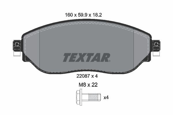 TEXTAR Bromsbelägg 2208701 2208701 TEXTAR bromskloss Nissan SERENA