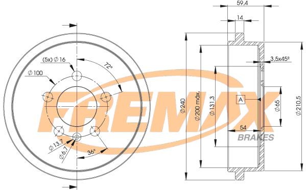 FREMAX Bremstrommel BD-9617 Bremstrommeln FREMAX CINQUECENTO BD-9617 günstig