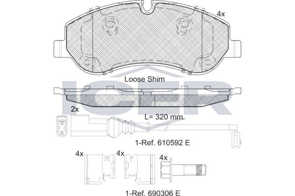 ICER Pastilhas de travão 142119 Jogo de pastilhas de travão ICER Ford KUGA 142119