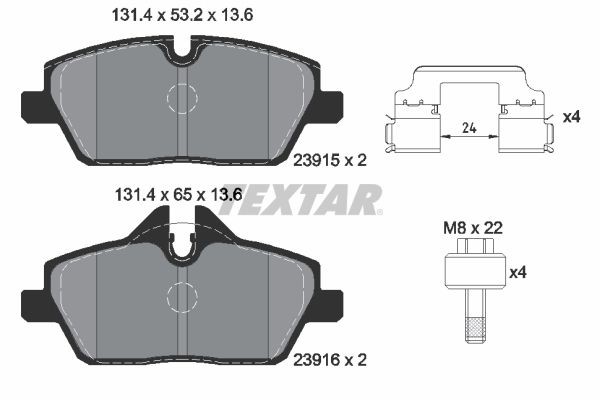 TEXTAR Bremseklodser 2391508 Klodser TEXTAR X3 2391508 billig