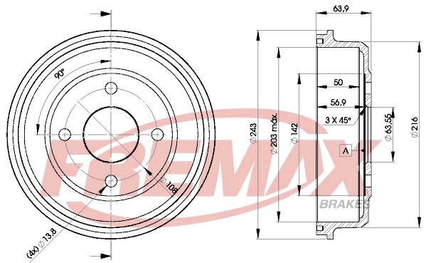 FREMAX Remtrommel BD-6632 BD-6632 Remtrommel FORD KUGA FREMAX