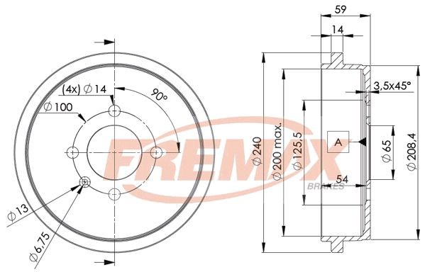 FREMAX Remtrommel BD-9615 BD-9615 Remtrommel Volkswagen SHARAN FREMAX