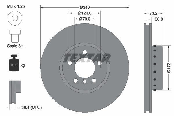 TEXTAR Brake disc 92264925 92264925 TEXTAR performance brake discs for MG MGB