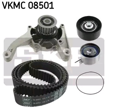 SKF Vesipumppu + jakohihnasarja VKMC 08501 SKF VKMC 08501 HYUNDAI ix35 vesipumppu + jakohihnasarja hinta