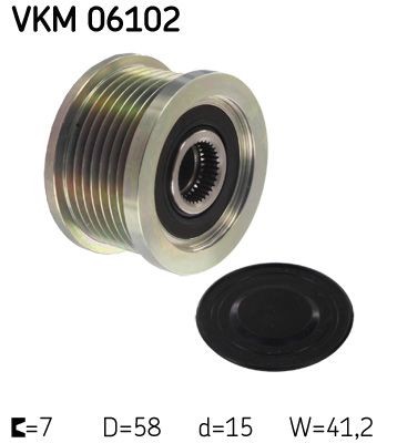 SKF Roda livre do alternador VKM 06102 Kits de reparação Toyota Hilux N30: Roda livre do alternador SKF VKM 06102
