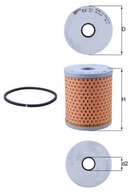 MAHLE Brandstoffilter KX 21D MAHLE KX 21D Filters RENAULT 21 Sedan 1996