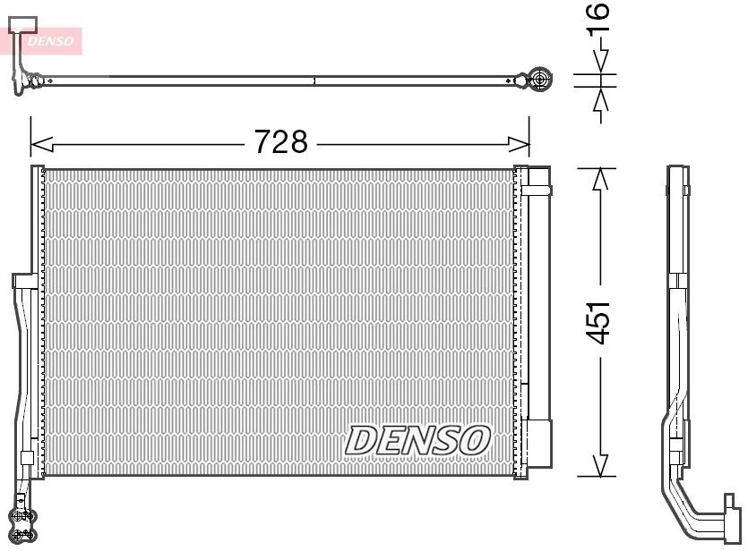 DENSO Kondensator, klimaanlæg DCN02007 DENSO DCN02007 AC condenser VW Touareg 7p billig