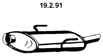 EBERSPÄCHER Bakre ljuddämpare 19.2.91 19.2.91 EBERSPÄCHER slutdämpare PEUGEOT 106