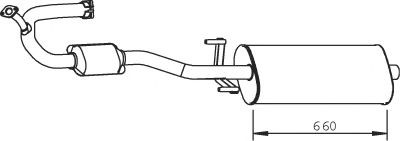 DINEX Silencieux intermédiaire 56312 Mercedes-Benz 190 Échappement intermédiaire DINEX 56312