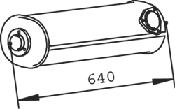 DINEX Mellempotte 74332 Mellemdæmper DINEX Volkswagen JETTA 74332