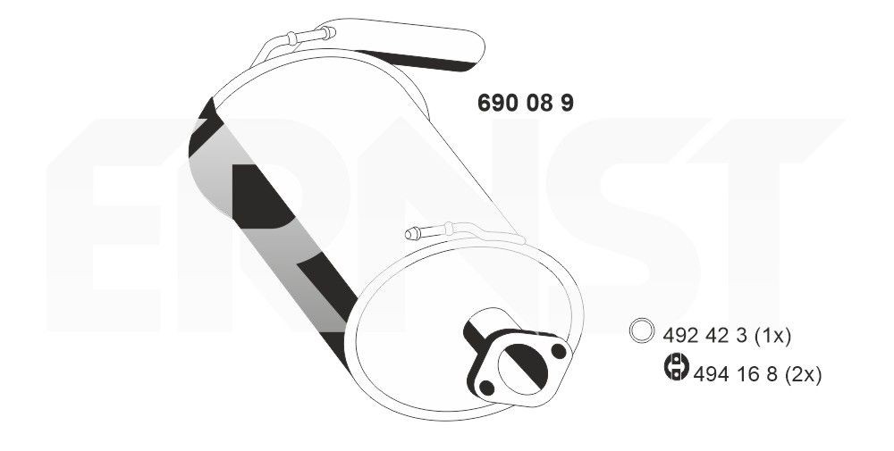 ERNST Bakre eksospotte 690089 ERNST 690089 Bakpotte X-90 (EL) pris