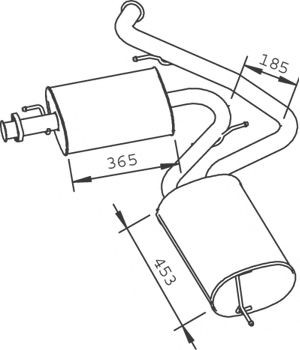 DINEX Midtre / bakre lydpotte 33331 Bakpotte DINEX Citroën NEMO 33331