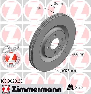 ZIMMERMANN Disque de frein 180.3029.20 180.3029.20 COAT Z Disque de frein sport CITROËN XANTIA ZIMMERMANN