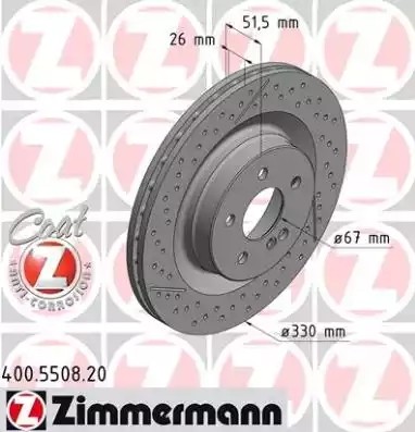 ZIMMERMANN Bromsskiva 400.5508.20 400.5508.20 ZIMMERMANN bromsskivor sport Mercedes GLA