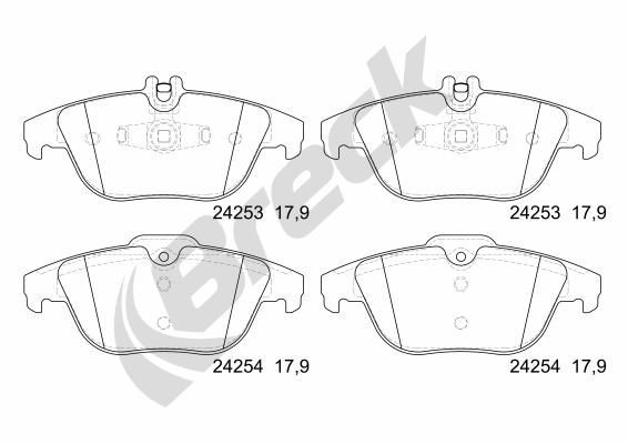 BRECK Brake pad set 24253 00 702 00 24253 00 702 00 BRECK brake pads MERCEDES-BENZ S-Class