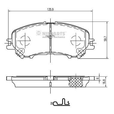 NIPPARTS Bremseklodser N3601111 Klodser NIPPARTS Nissan PATHFINDER N3601111