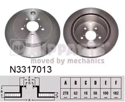 NIPPARTS Bremseskive N3317013 N3317013 NIPPARTS Bremseskive Subaru billige