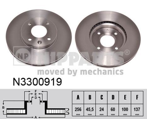 NIPPARTS Bremseskive N3300919 N3300919 Bremseskiver CHEVROLET ASTRO NIPPARTS