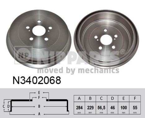 NIPPARTS Brzdový bubon N3402068 NIPPARTS Brzdový bubon TOYOTA N3402068