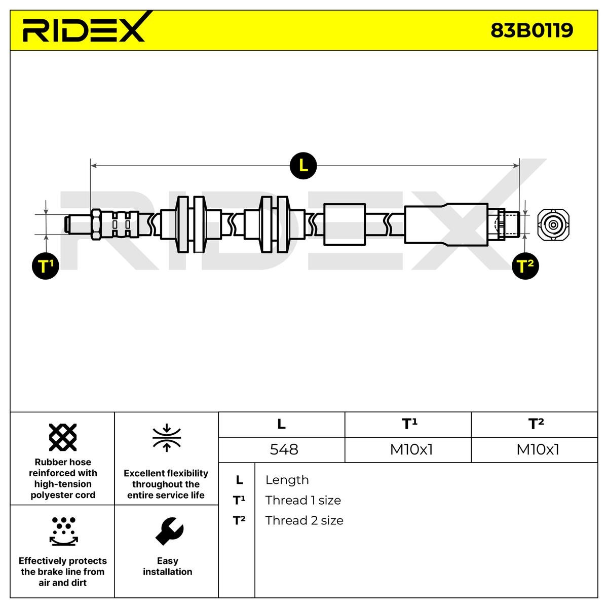 RIDEX Pidurivoolik 83B0119 Pidurivoolik RIDEX BMW X5 83B0119