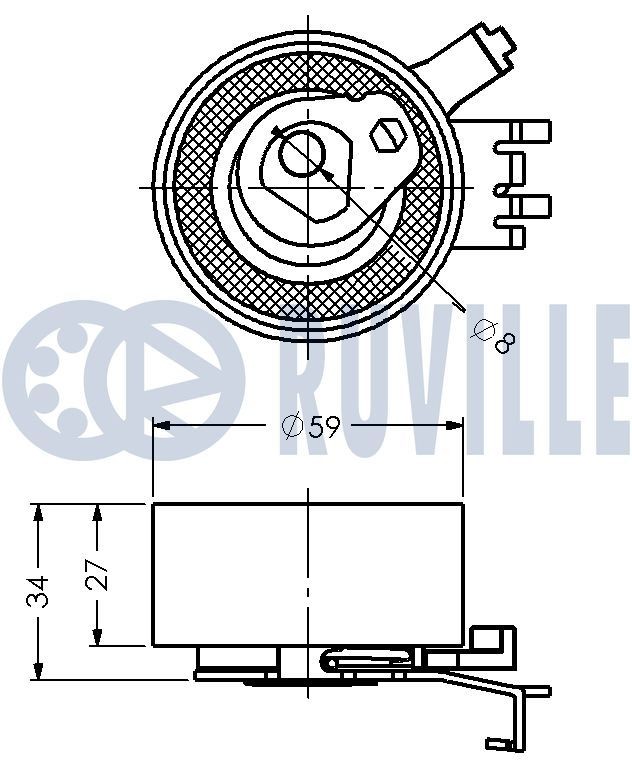 RUVILLE Strammer, styrekæde 3457003 Knastkædestrammer RUVILLE Fiat IDEA 3457003