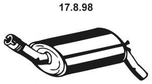 EBERSPÄCHER Panela de escape traseira 17.8.98 17.8.98 Silenciador traseiro RENAULT TALISMAN EBERSPÄCHER