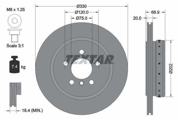 TEXTAR Bremseskive 92265925 92265925 PRO+ Bremseskiver BMW 1-serie TEXTAR