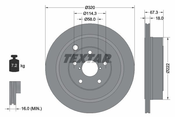 TEXTAR Bremseskive 92255903 92255903 PRO Bremseskiver SUBARU OUTBACK TEXTAR