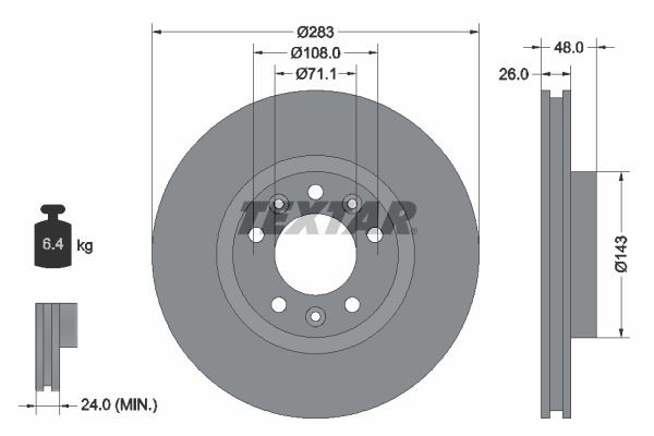 TEXTAR Piduriketas 92267203 Sport pidurikettad TEXTAR Peugeot 508 PRO 92267203