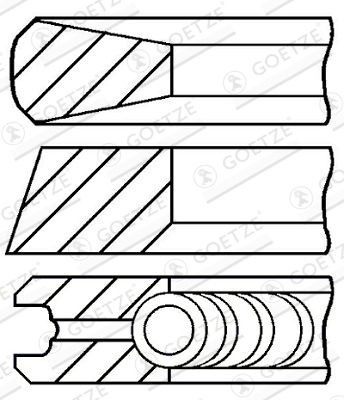 GOETZE ENGINE Virzuļa gredzenu komplekts 08-436708-00 GOETZE ENGINE 08-436708-00 orģinālās Virzuļu gredzeni Citroen C Crosser cena