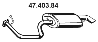 EBERSPÄCHER Rear silencer 47.403.84 TOYOTA PASEO EBERSPÄCHER exhaust silencer 4740384
