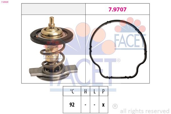 FACET Termostat, kylvätska 7.8929 FACET 7.8929 Termostat Mercedes X218 original