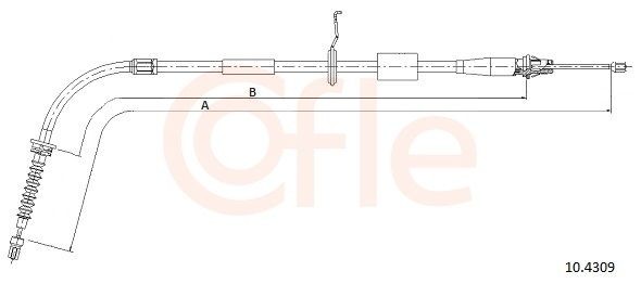 Câble de frein à main COFLE 10.4309 COFLE 10.4309: Tirette à câble frein de stationnement Mini COUNTRYMAN 2010