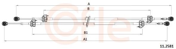 COFLE Ντίζα, μηχανικό κιβώτιο ταχυτήτων 11.2581 11.2581 COFLE Ντίζα λεβιέ ταχυτήτων Dodge φθηνά