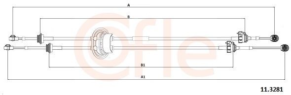 Kabel, manuel gearkasse COFLE 11.3281 COFLE 11.3281 Gearkassekabel CITROËN C3 2017