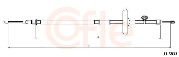 COFLE Cabo de aço, travão de estacionamento 11.5833 Cabo de aço travão de estacionamento CHEVROLET COFLE 11.5833