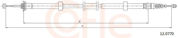 COFLE Cabo de aço, travão de estacionamento 12.0770 Cabo de freio de estacionamento COFLE Fiat PANDA 12.0770