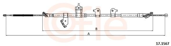 COFLE Handbremsseil 17.1567 Toyota KP6_ Handbremse, Seilzug 17.1567 COFLE