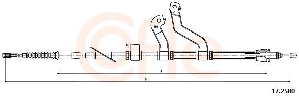 COFLE Trose, Stāvbremžu sistēma 17.2580 COFLE 17.2580 orģinālās Rokas bremzes trose Hyundai i30 II Estate cena