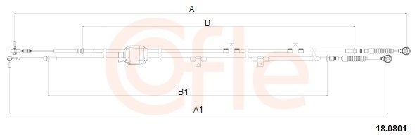 COFLE Kabel, manuel gearkasse 18.0801 Gearkassekabel COFLE LOGO 18.0801 billig