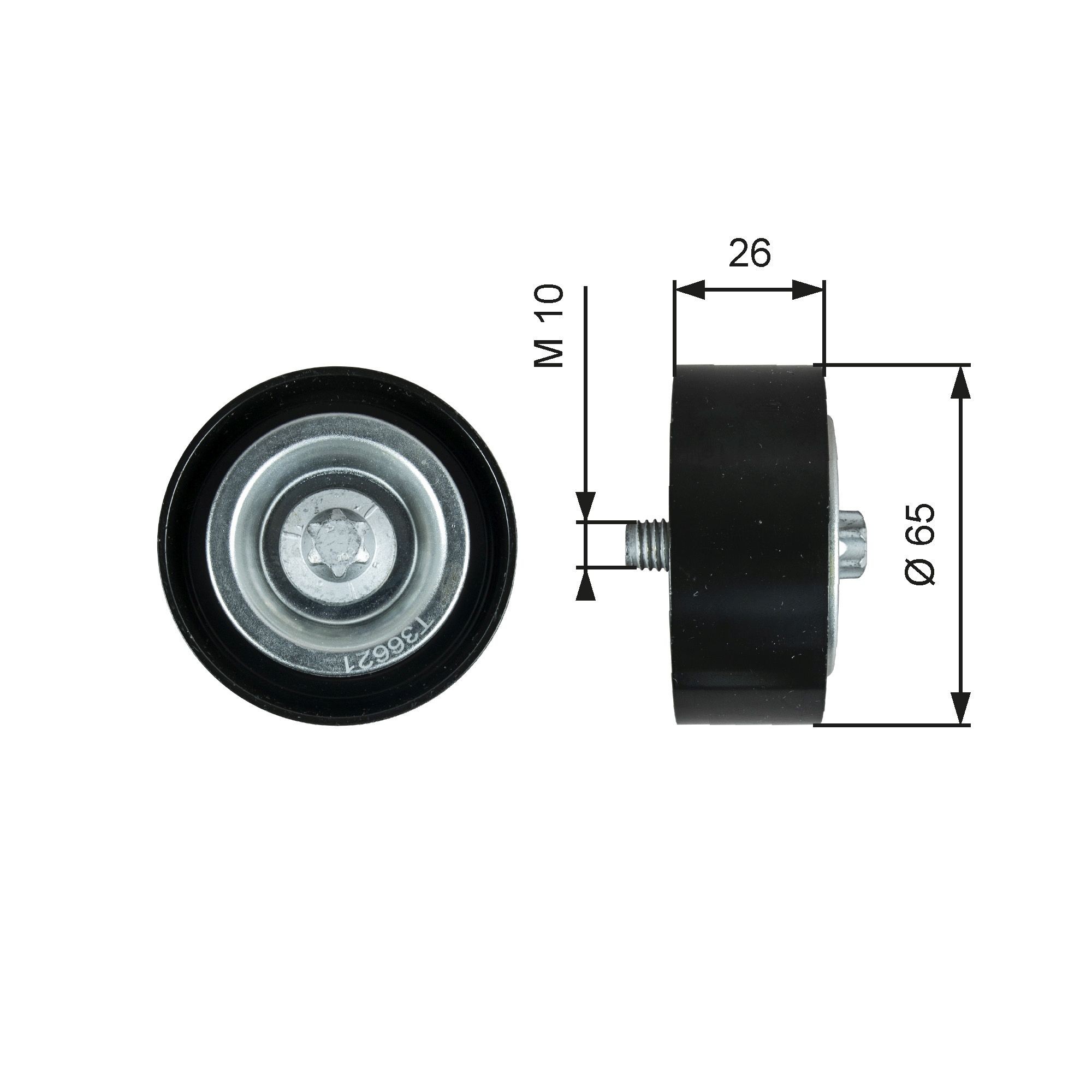 GATES Τροχαλία παρέκκλισης, ιμάντας poly-V T36621 Τροχαλία αδρανείας ιμάντα poly v GATES M-class T36621 φθηνά