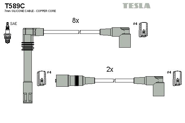TESLA Sada zapaľovacích káblov T589C Zapaľovacie káble TESLA TT T589C lacné