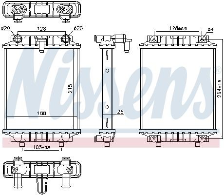 NISSENS Radiators, Motora dzesēšanas sistēma 60372 NISSENS 60372 Ūdens radiatori Audi TT FV lēti